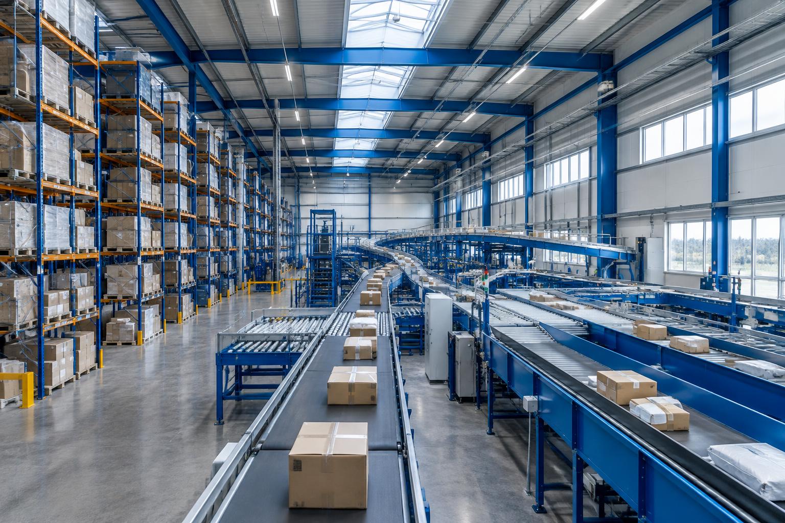 Distribution center conveyors and storage infrastructure